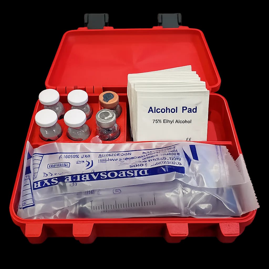 6-Vial Supply Case featured view with organised vial storage